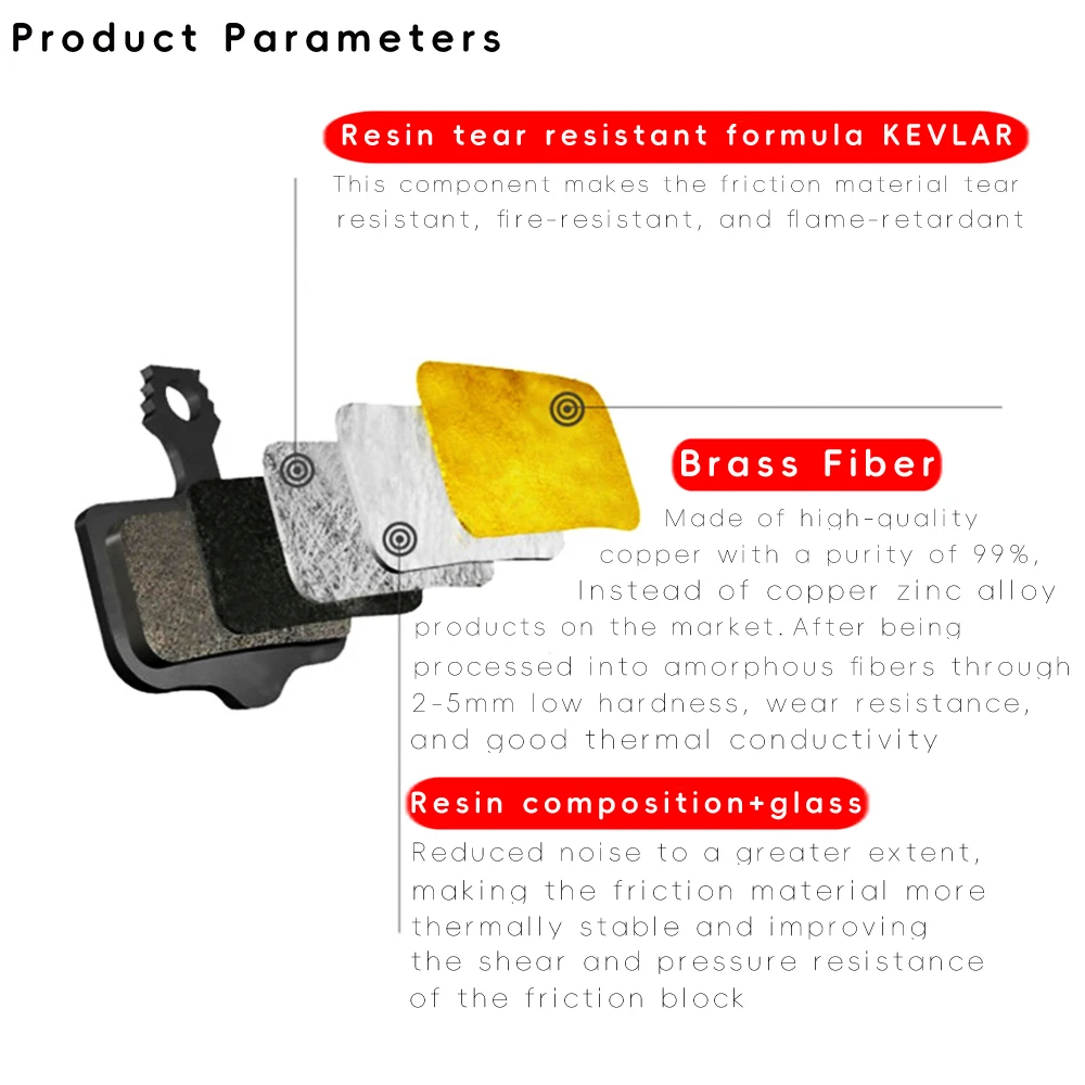 Color: Light Grey - VXM MTB Bike Cycling Hydraulic Disc Brake Pads Resin semi-metallic for SHIMANO AVID HAYES Magura Formula M8020 DB Bicycle Parts