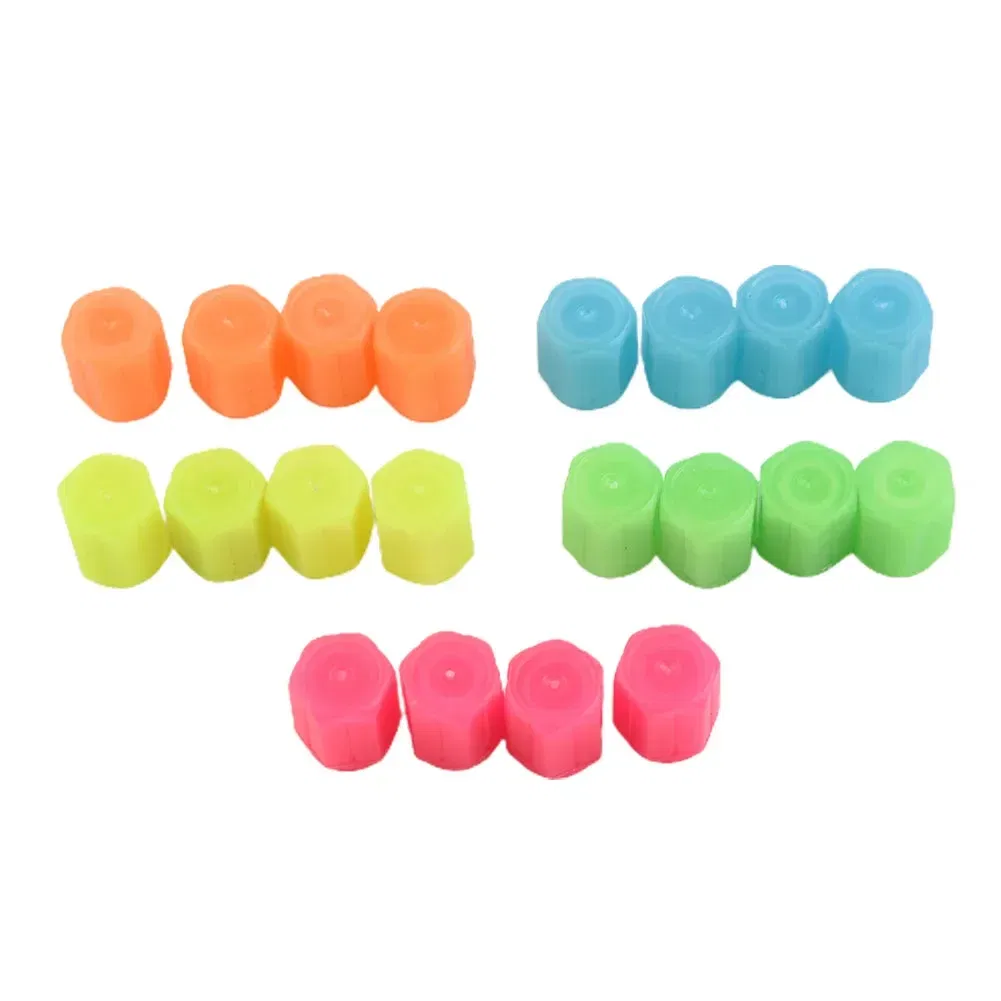 Color: Ivory, Ships From: CHINA - 4 PCS/Set Valve Covers Yellow Blue High-quality Luminous Bike Tire Valve Stem Cap Car Tire Valve Cap Orange Pink