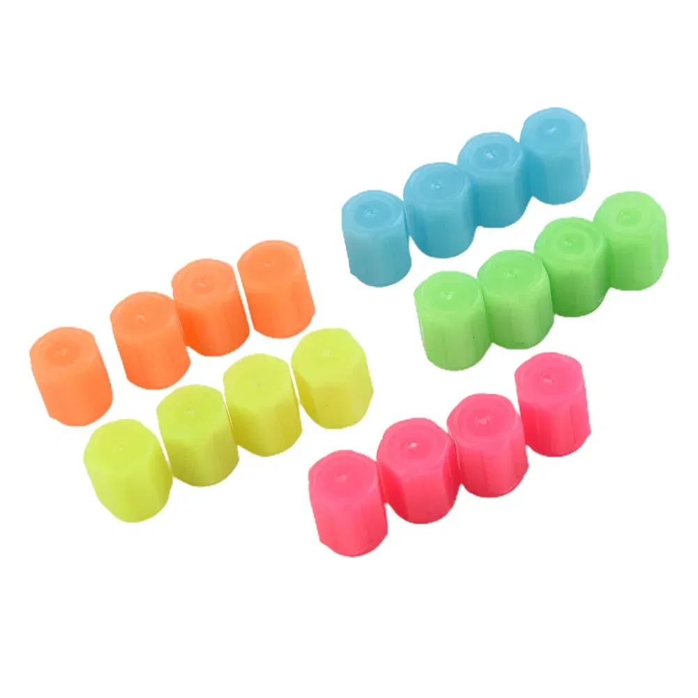 Color: Ivory, Ships From: CHINA - 4 PCS/Set Valve Covers Yellow Blue High-quality Luminous Bike Tire Valve Stem Cap Car Tire Valve Cap Orange Pink