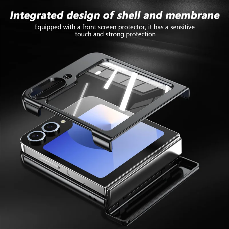 Color: green, Material: aluminum - 360?° Magnetic Rotate Holder Ring Phone Case For Samsung Galaxy Z Flip 6 5 4 Flip6 Flip5 Flip4 Flip3 Hard Shell Protection Cover