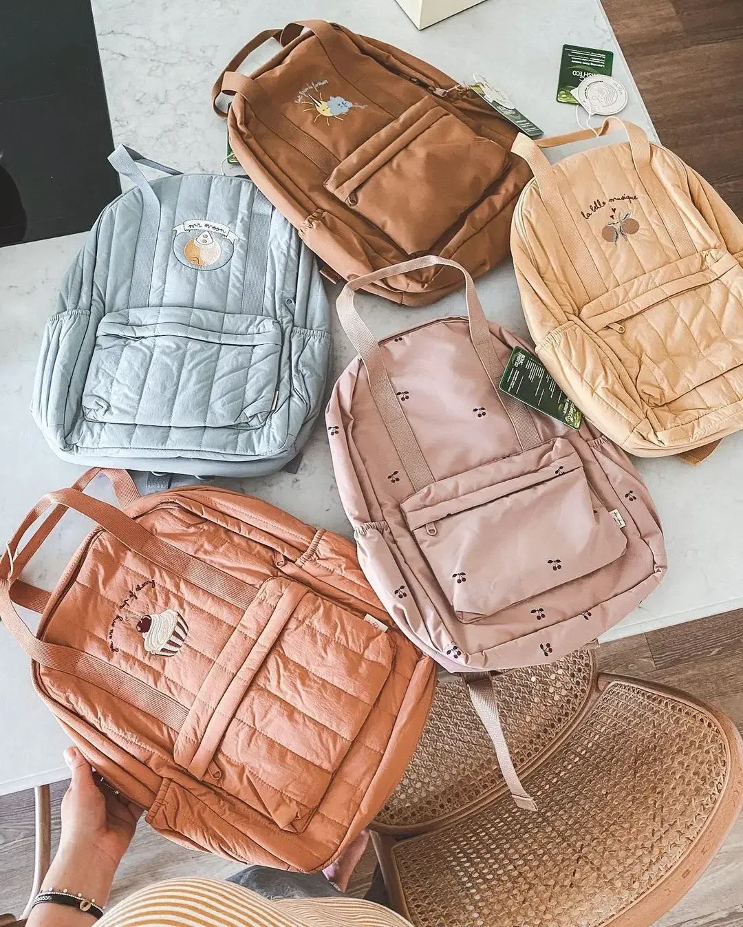 Color: PURPLE - KS Baby Backpack 2024 New Kids Schoolbag Kindergarten Bags Brand Traveling Mom Cherry Lemon Children's Boys Girls Storage