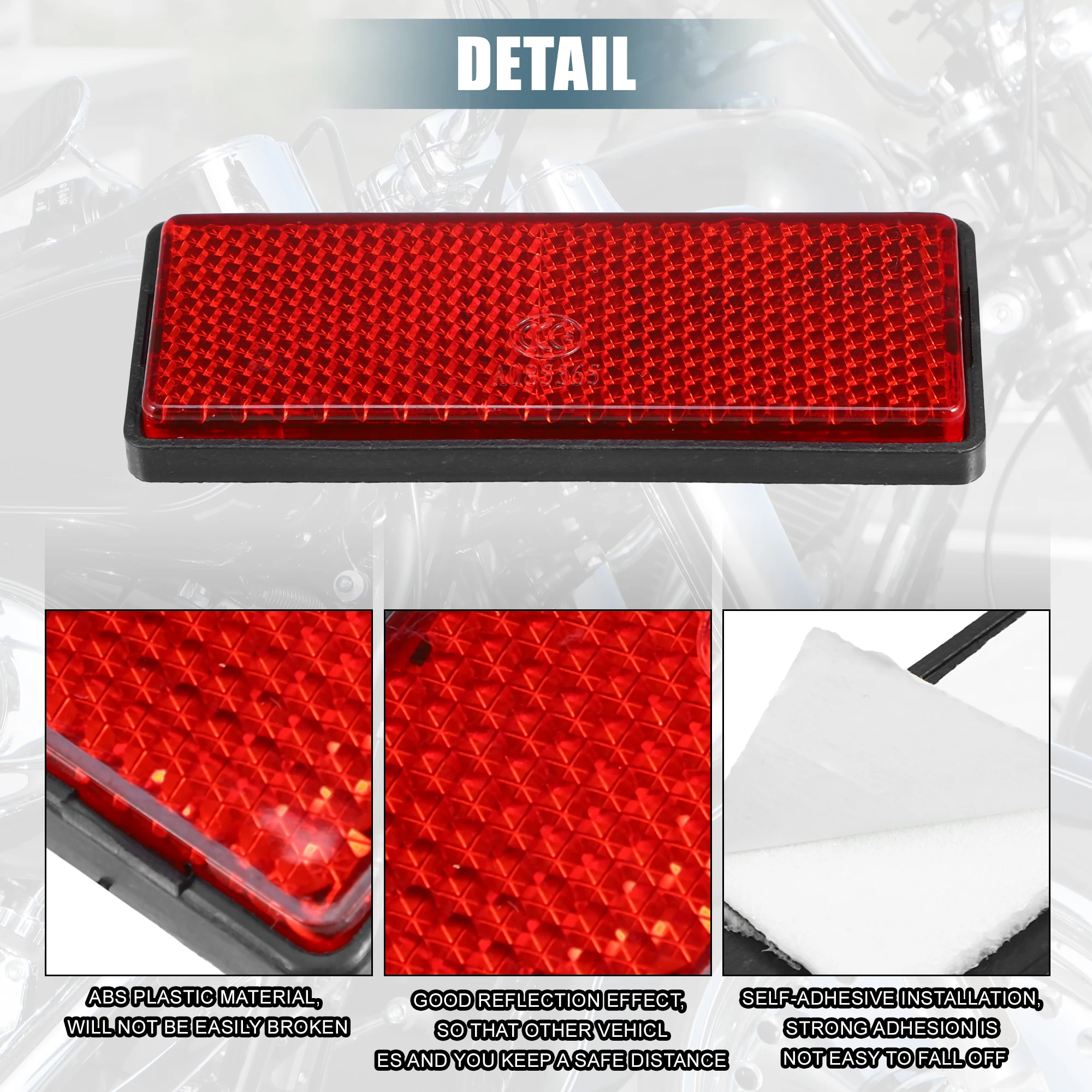 Color: Yellow - UXCELL Rectangular Stick-on Safety Spoke Reflective Sticker Self Adhesive Reflector for Gate Posts Cars Trailer Motorcycle