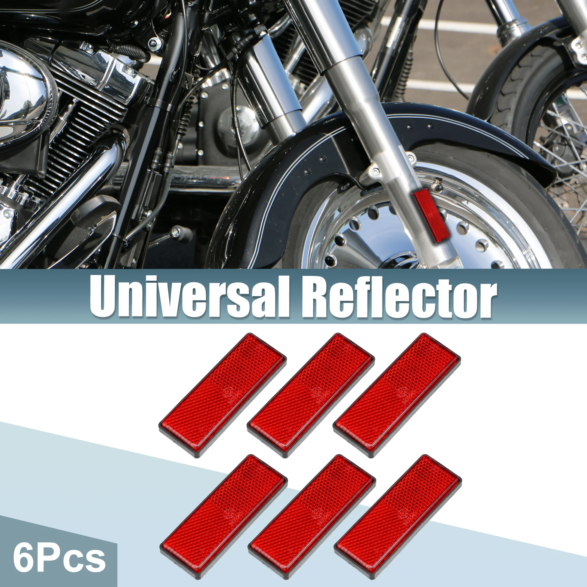 Color: Yellow - UXCELL Rectangular Stick-on Safety Spoke Reflective Sticker Self Adhesive Reflector for Gate Posts Cars Trailer Motorcycle