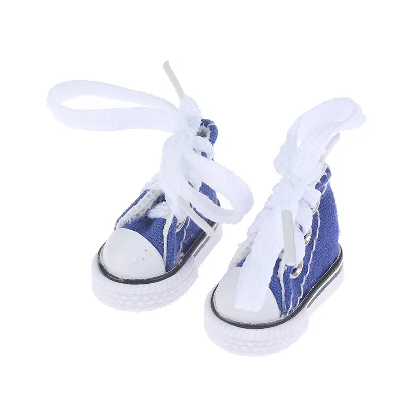 Color: Multicolor - 3.5cm Mini Finger Shoes Canvas Toys Boots Cute 1/6 Doll Shoes Skateboard Shoe