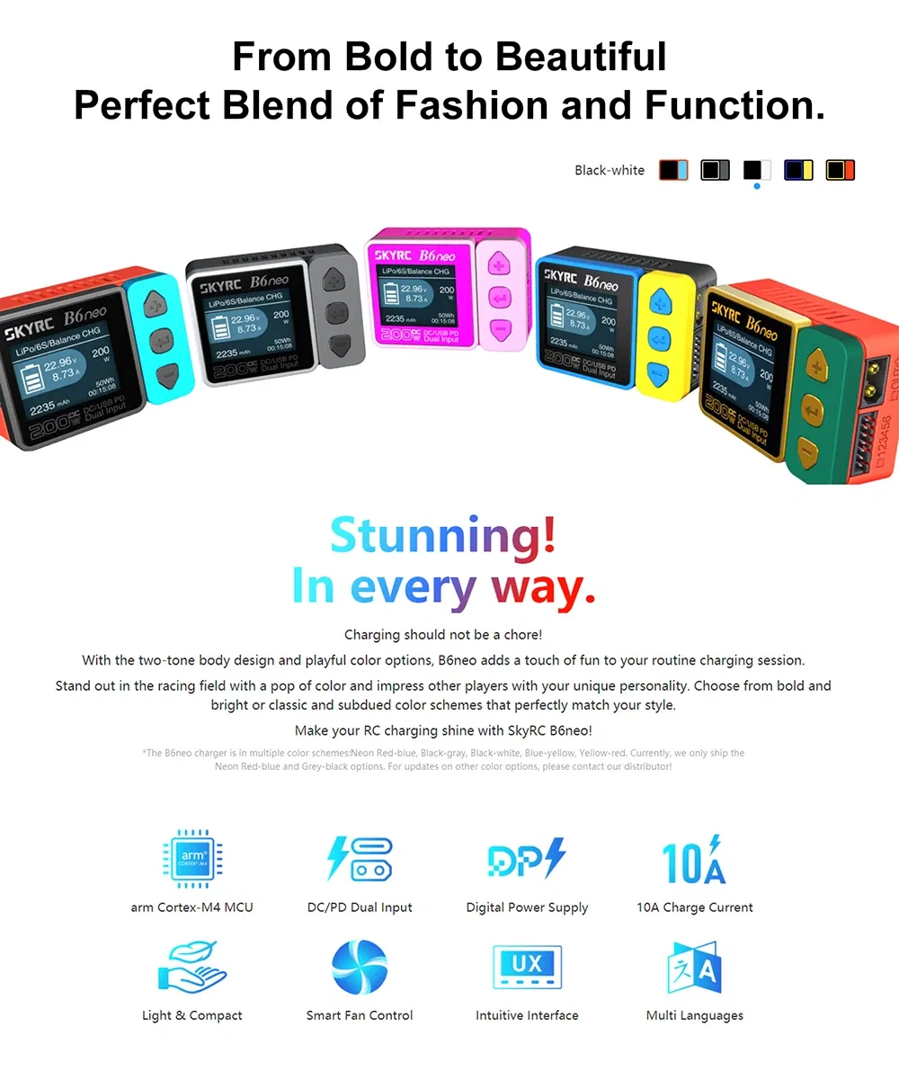 Color: Burgundy, Ships From: CHINA - 2023 SkyRC B6neo Smart Charger DC 200W PD 80W Battery Balance Charger SK-100198 B6 neo Xmas tree version