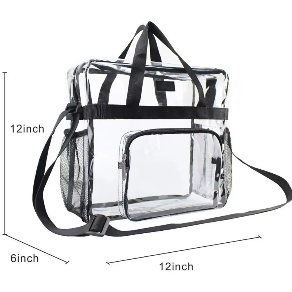 Color: Beige - Stadium Approved PVC Clear Purse Large Capacity Clear Bag Clear Crossbody Bag for Concerts Sports Festivals