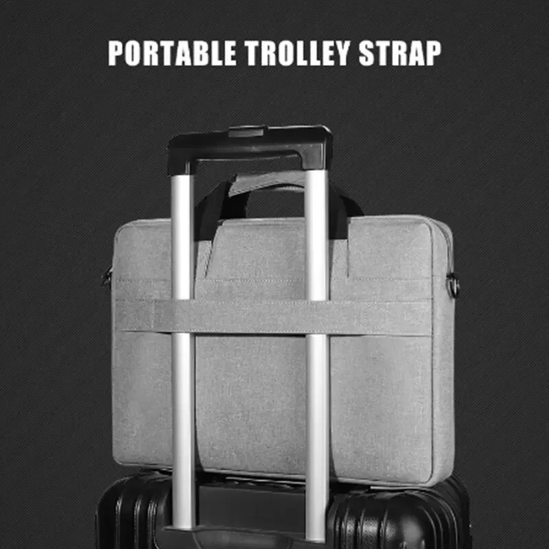 Size: 17-inch, Color: GRAY - Business Laptop Bag Case Shoulder Tote Bag Notebook Bag Briefcase For 13 15 17 Inch Macbook Air Pro HP Huawei Asus Dell