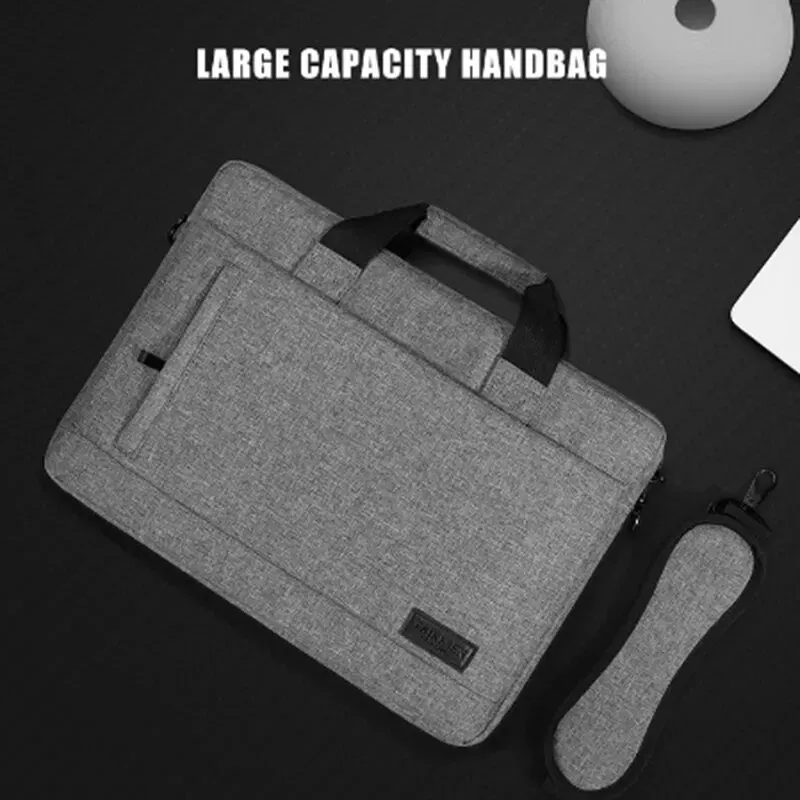Size: 17-inch, Color: GRAY - Business Laptop Bag Case Shoulder Tote Bag Notebook Bag Briefcase For 13 15 17 Inch Macbook Air Pro HP Huawei Asus Dell