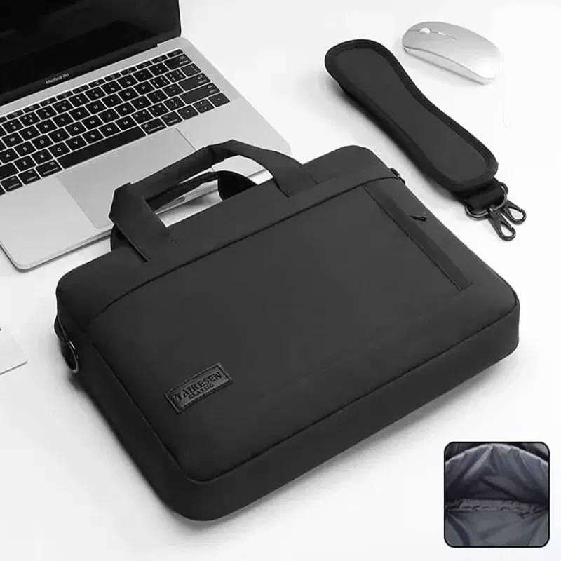 Size: 17-inch, Color: GRAY - Business Laptop Bag Case Shoulder Tote Bag Notebook Bag Briefcase For 13 15 17 Inch Macbook Air Pro HP Huawei Asus Dell