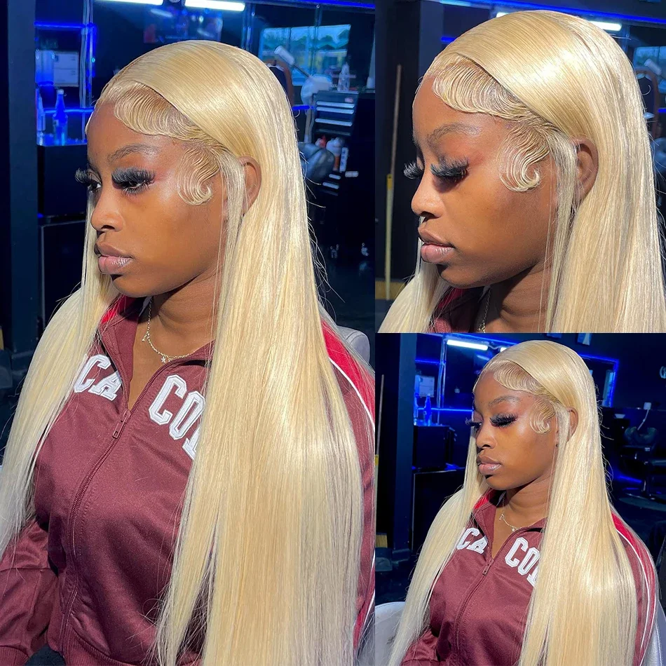 Color: #4, Ships From: CHINA, Stretched Length: 18inches, Density: 180% - Blonde Wig Straight 613 Hd Lace Frontal Wig 13X6 13X4 Transparent Brazilian Straight Lace Front Wigs 30 Inch 100% Human Hair