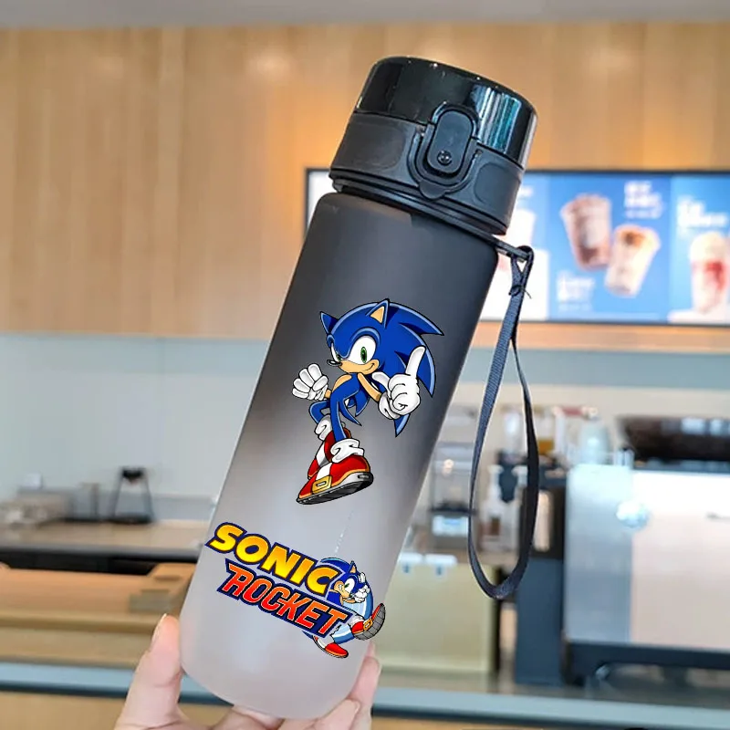 Color: PURPLE - new Sonic the Hedgehog Frosted Progressive Color Water Child Cup Outdoor Large Capacity Sport Flip Cover Drinking Birthday gift