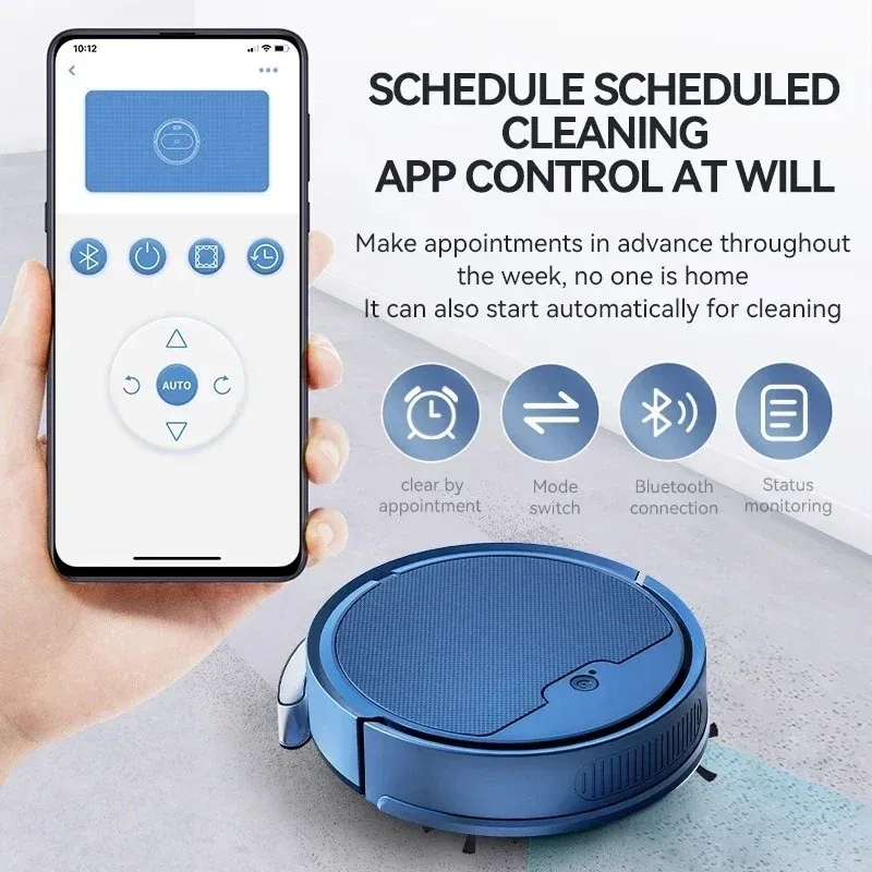 Color: Blue - New Xiaomi Automatic Sweeping Robot Vacuum Cleaner APP Control Water Tank Sweep And Wet Mopping Vacuum Clean Intelligent Robot