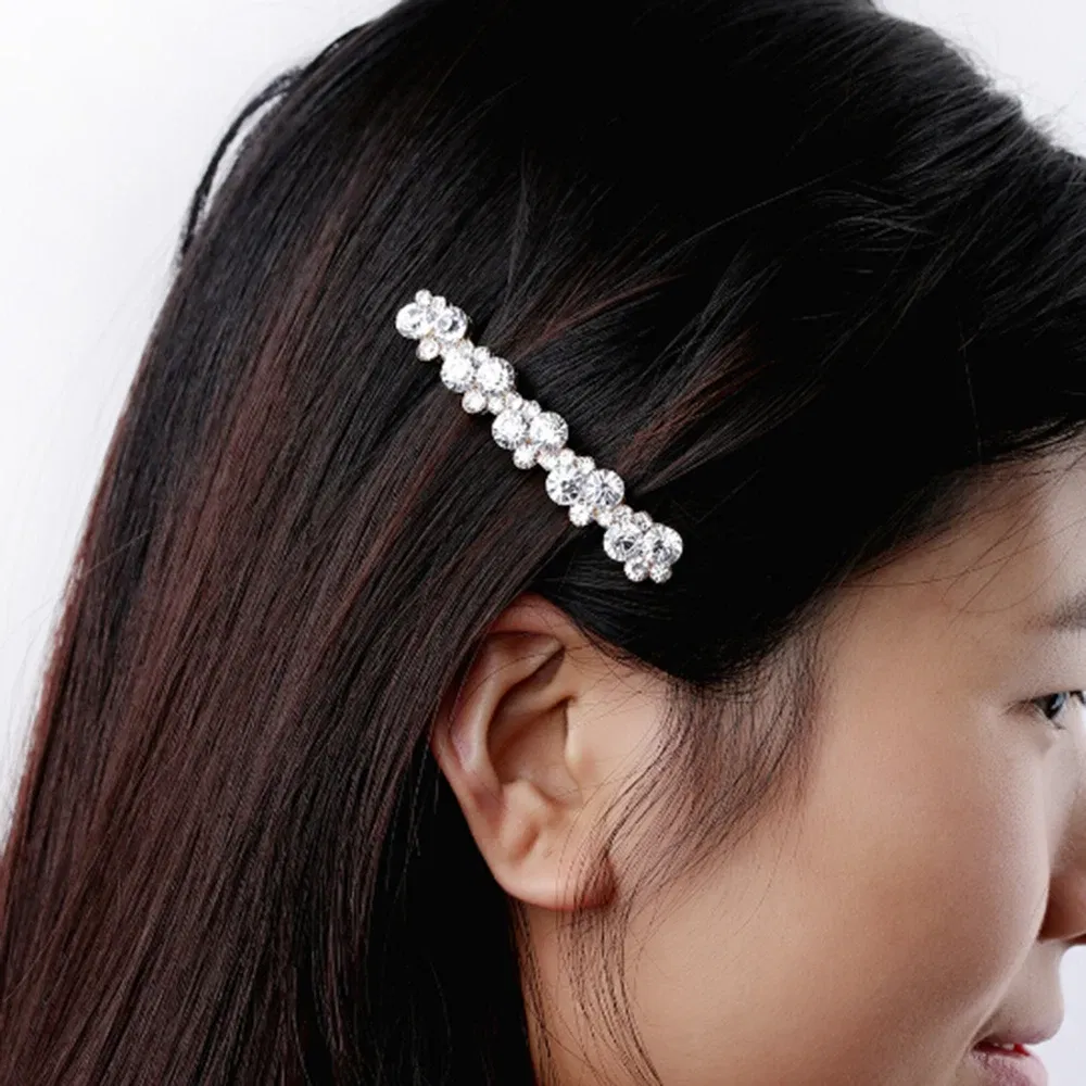 Color: WHITE - Hot Sale 5 Colors Korean Crystal Pearl Elegant Women Barrettes Hair Clip Hairgrips Hairpin Girls Hair Accessories Dropshipping