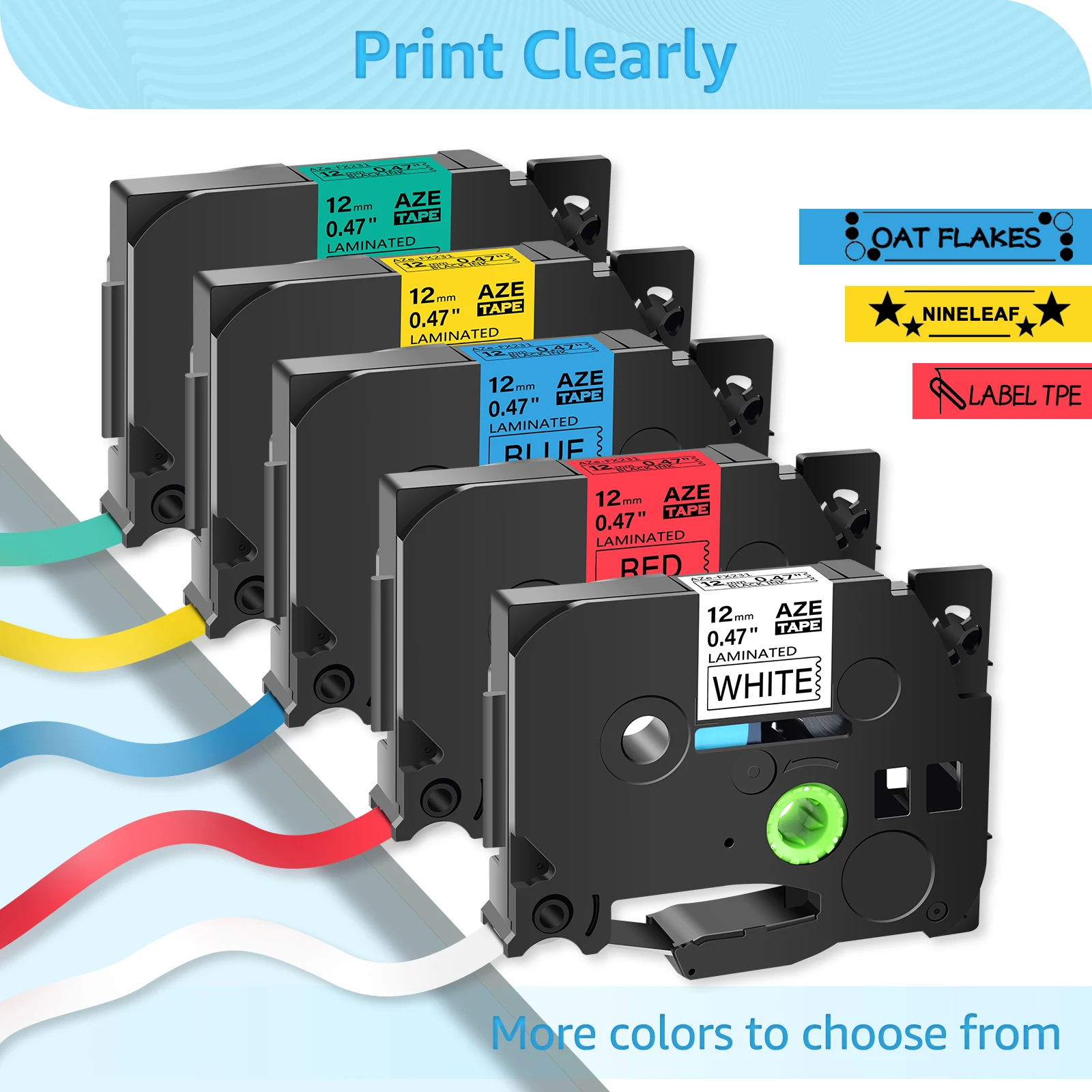 Color: K, Width: 9mm - Greencycle 10PK TZe 231 Label cassettes Compatible for Brother Ptouch Printer Black on white Label tape 6mm 9mm 12mm 18mm 24mm