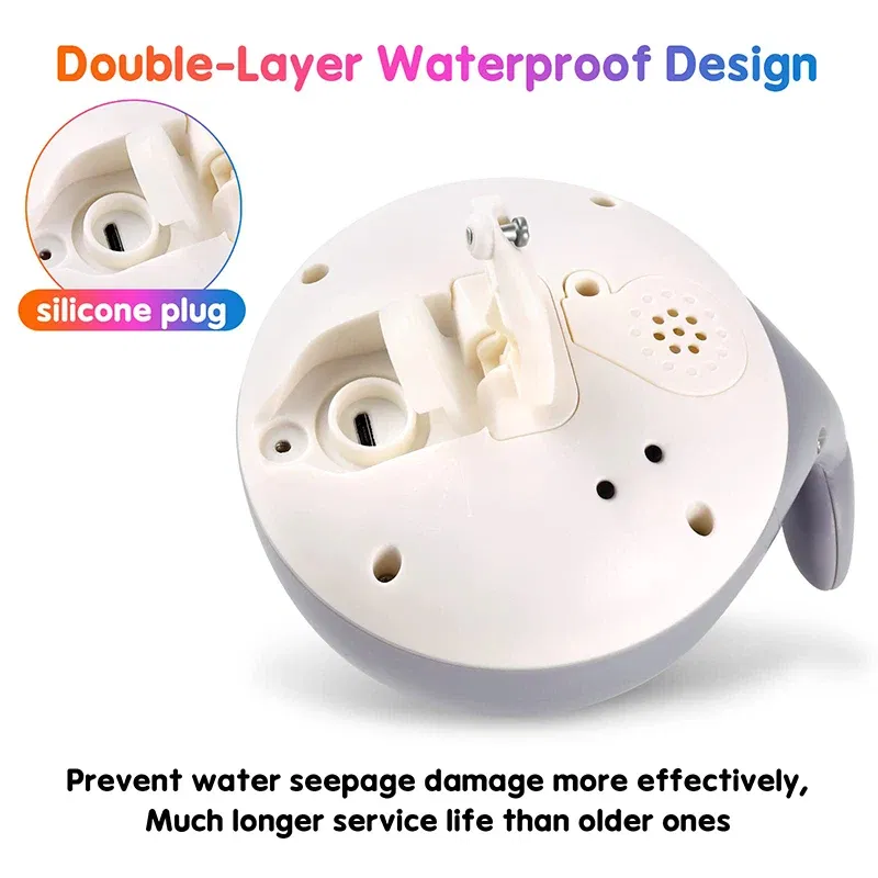 Color: WHITE - Upgraded Baby Rechargeable Bath Toy with Waterproof Light Up Whale Spray Water Bathtub for Toddlers Kids Pool Bathroom Toys