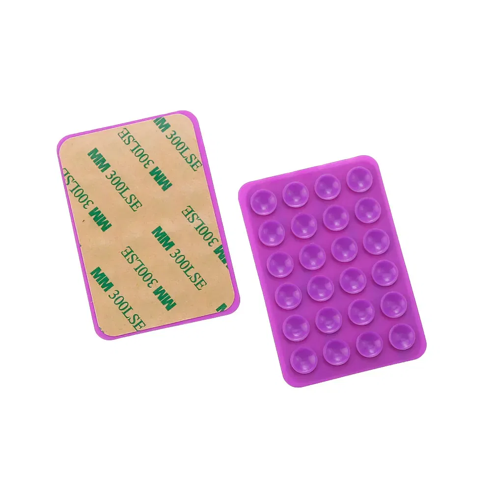 Color: light yellow - Silicone World Square Silicone Mobile Phone Fixing Suction Cup Car Mounted Bracket Phone Case Universal Anti Slip Suction Cup