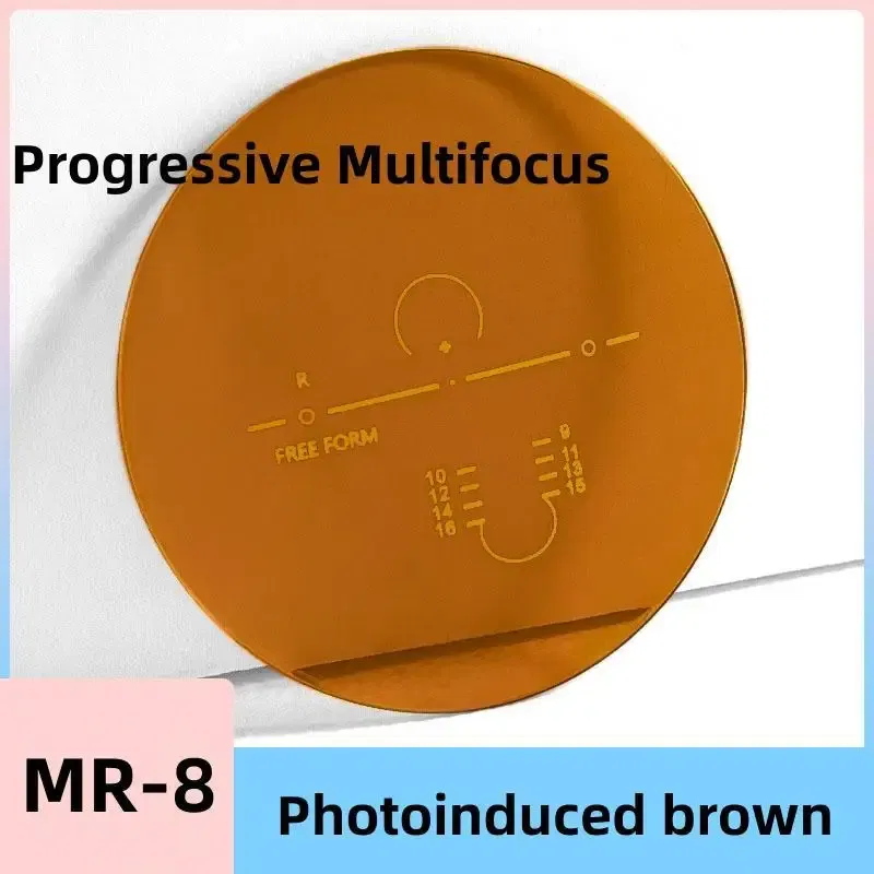 Lenses Color: black, Lens Index: 1.61 - FIRADA MR-8 HMC Anti-scratch Frameless Aspheric Photochromic Anti Blue Light Progressive Multi-focus Optical Prescription Lens