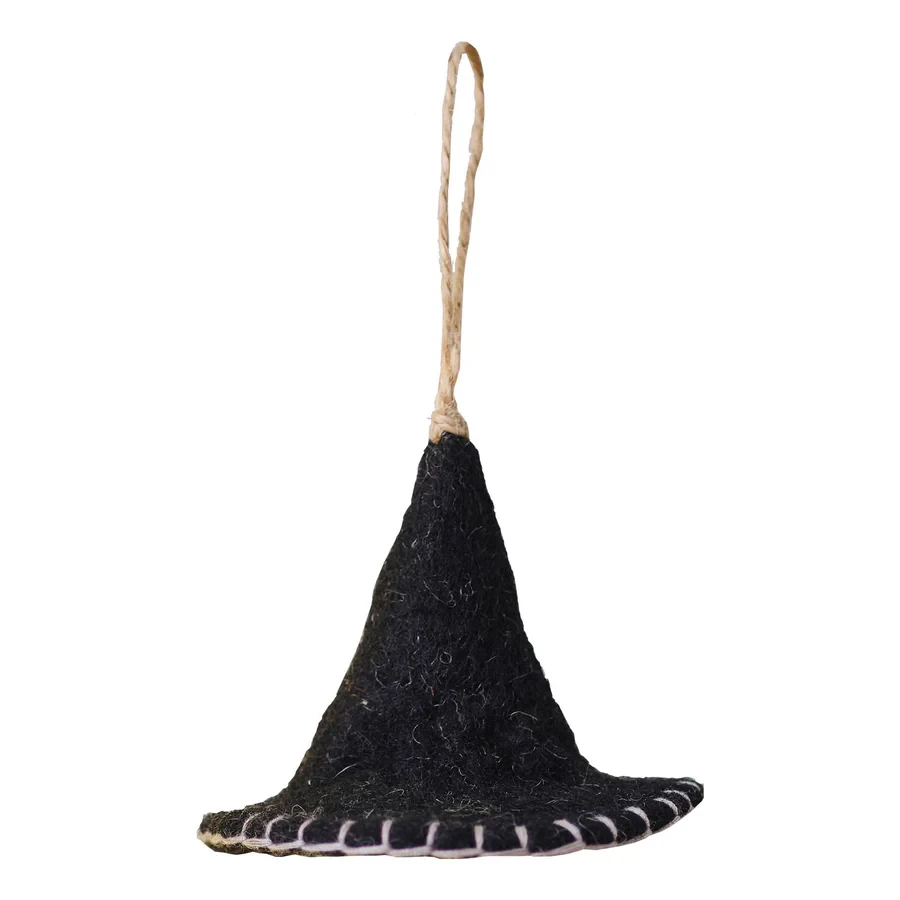 Tree Decoration - Pumpkin Spice Felt Witches Hat
