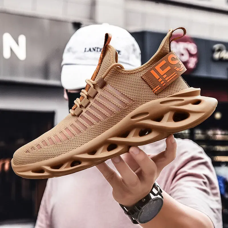 Color: WHITE, Shoe Size: 44 - Men Casual Shoes 2023 Summer New Breathable Versatile Lightweight Running Shockproof Men Sports Shoes Thick Sole Walking Gym