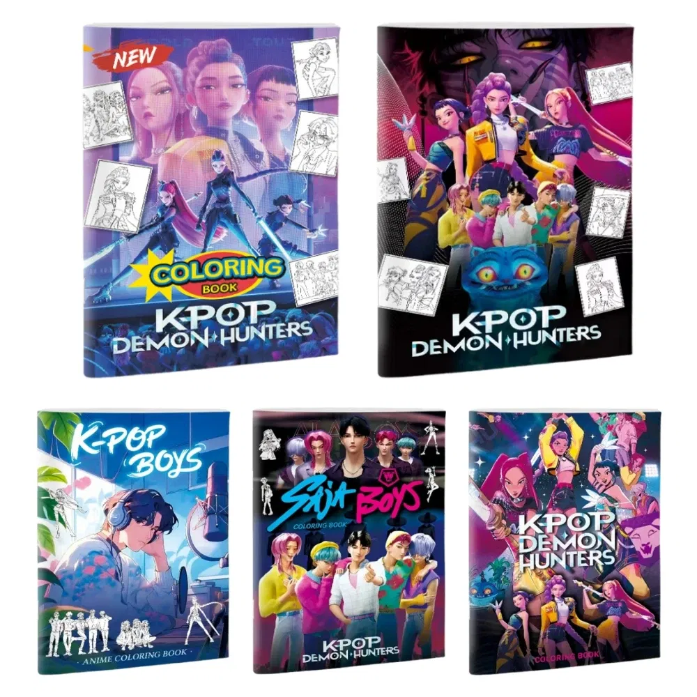 Color: light green - KPop Demon Hunter Coloring Books Anime Cartoon Line Drawing Children's Sketch Picture Book Kid's Birthday Gift / Christmas Gift