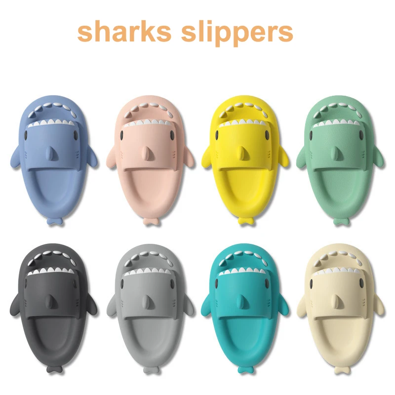 Color: green, Shoe Size: 36 - Shark Slides Women Slippers Men Flip Flops Home Couple Kids Bathroom Flat Shoes Outdoor Beach Funny Sandals Men Slippers