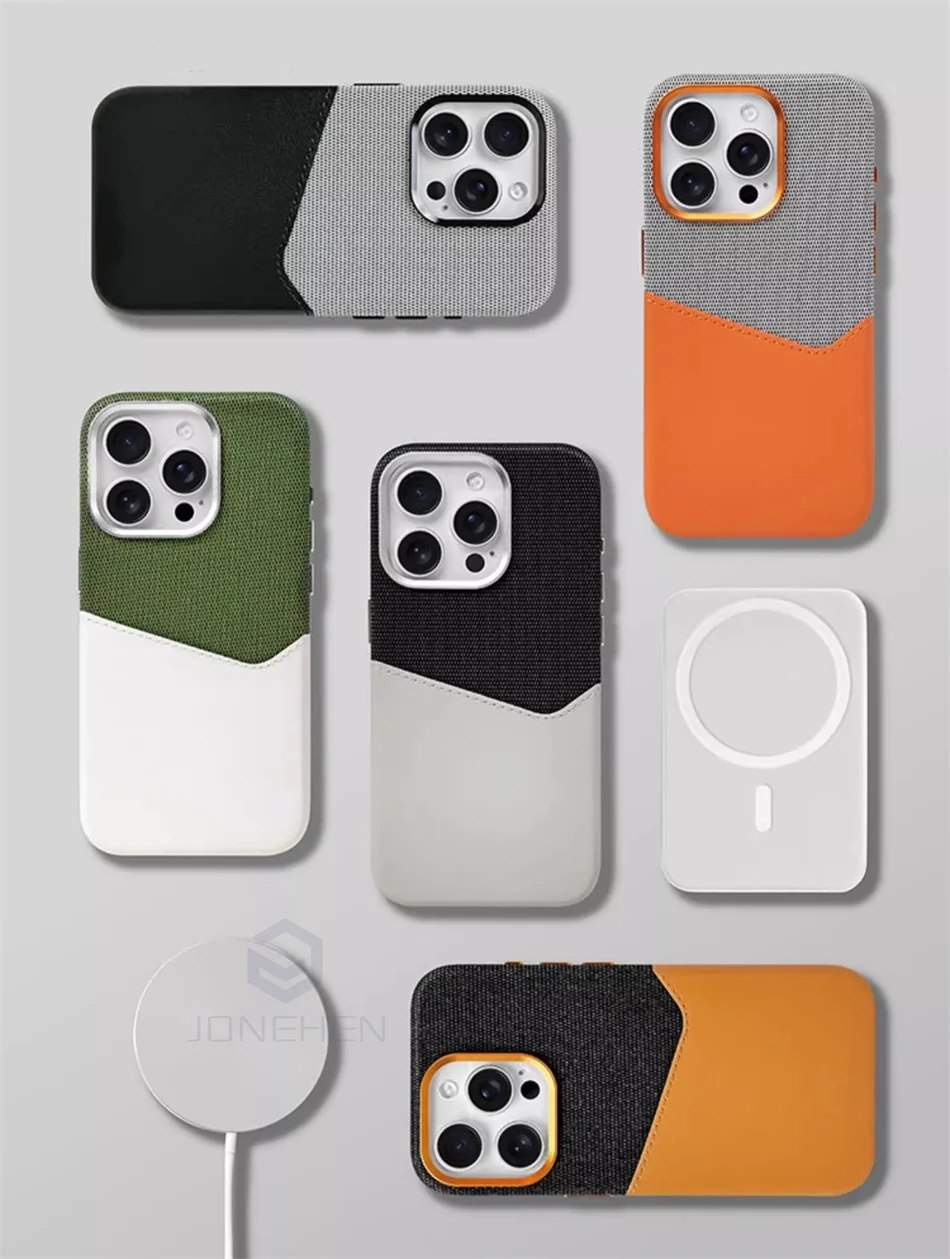 Color: Blue, Material: PE - For Magsafe Card Holder Leather Case For iPhone 16 15 13 12 17 Pro Max 14 Plus Pocket Wireless Charge Alloy Lens Magnetic Cover