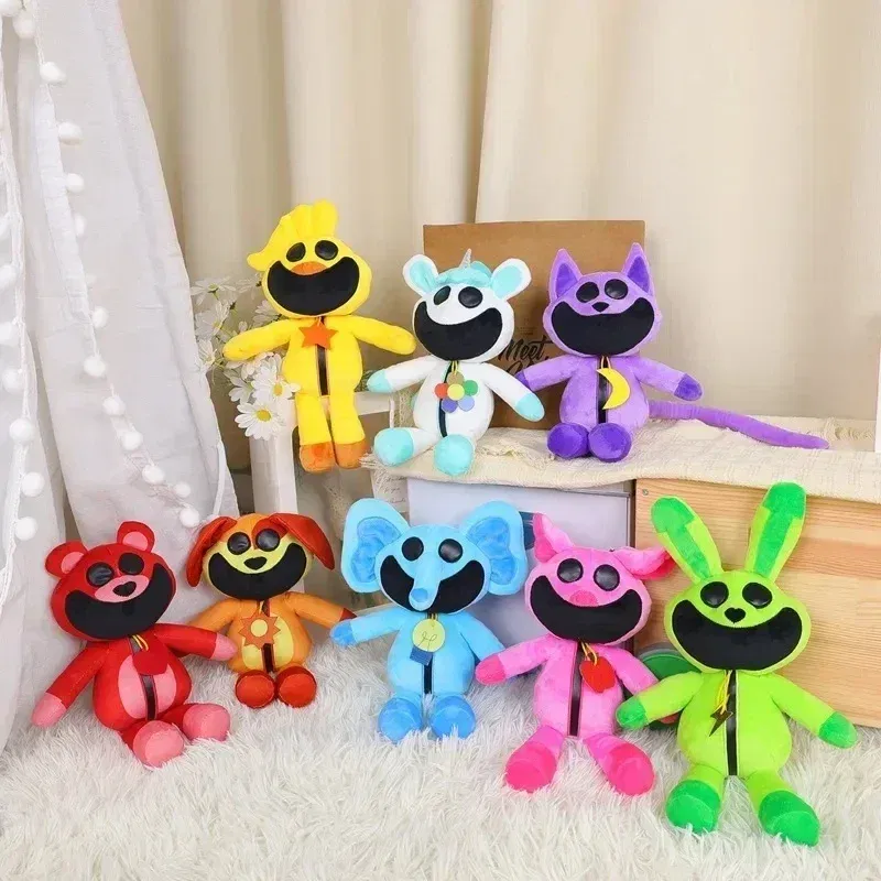 Color: Light Grey - Smiling Critters Plush Toys Catnap Dogday Stuffed Dolls Cartoon Aminal Game Peripherals Plush Toys Kids Birthday Christmas Gifts