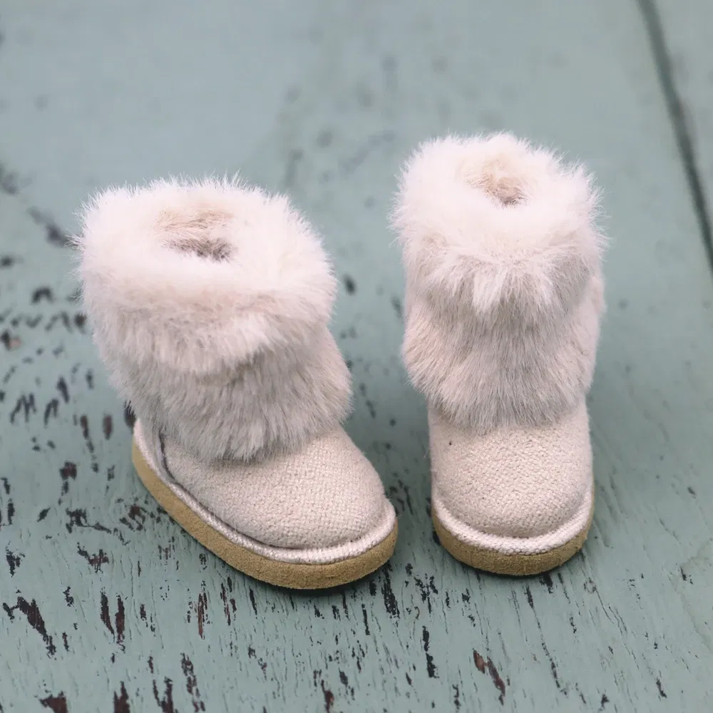 Color: Pink - Shoes For Blyth Doll Warm Snow Boot With Fur Suitable For Rubber and Joint body