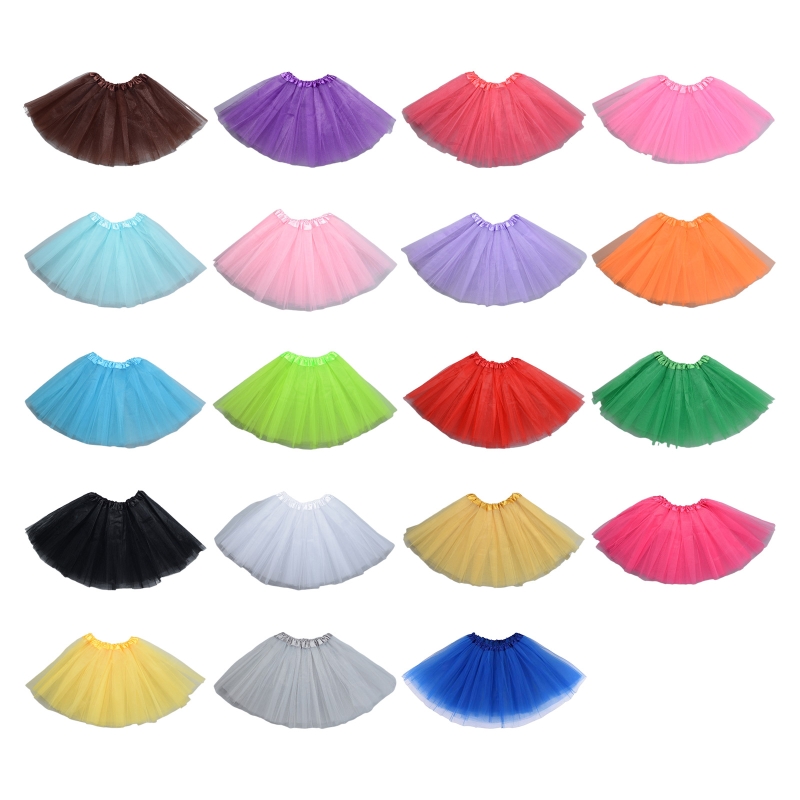 Color: Ivory - Children Kids Girls Ballet Skirts Elastic Mesh Tutu Ballerina Dress Gymnastics Dancing Skirt Princess Pettiskirts
