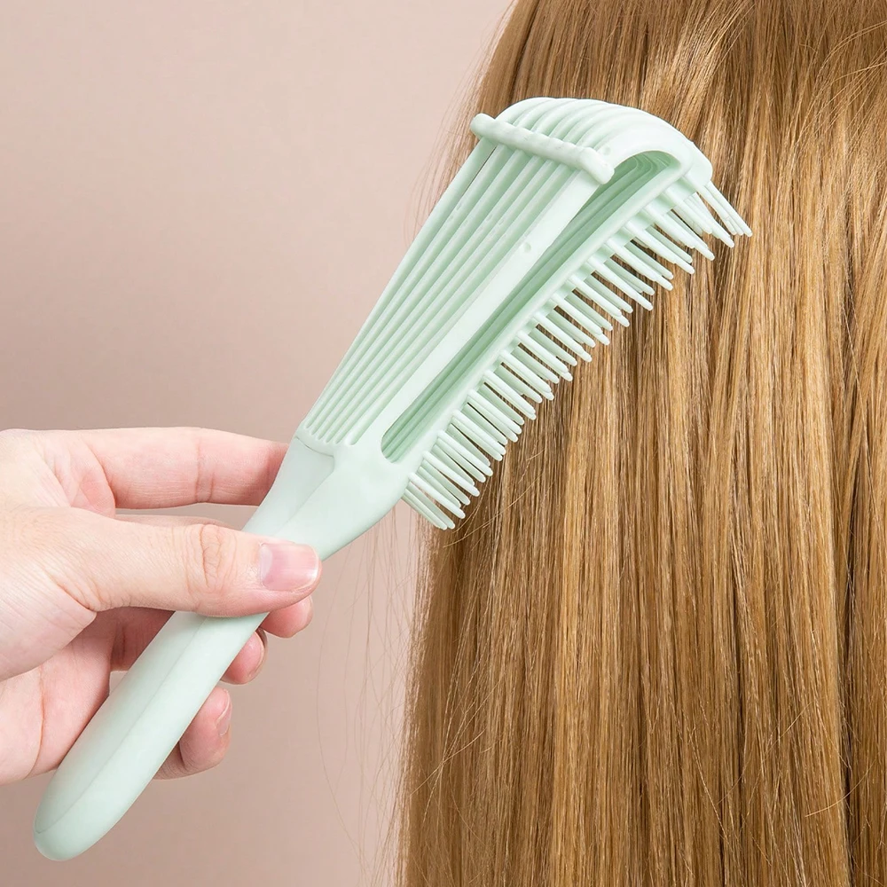 Color: Black - 5 Pcs/Set Hair Brush Detangling Brush Scalp Massage Hair Comb Green  Adjust Octopus Curly Comb Women Detangle Hairbrush Salon