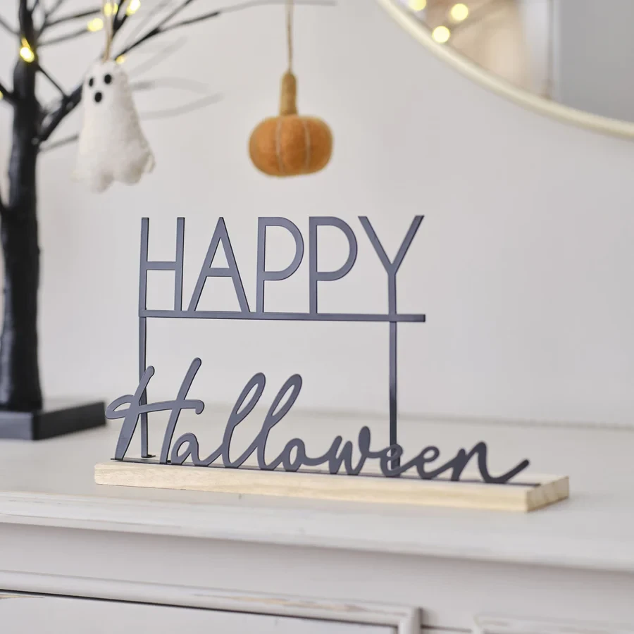 Halloween Sign - Pumpkin Spice Metal Happy Halloween