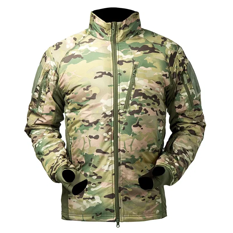 Color: army green, Size: XXL - Mege Men's Tactical Jacket Coat Fleece Parka Outdoor Outwear Lightweight Gear
