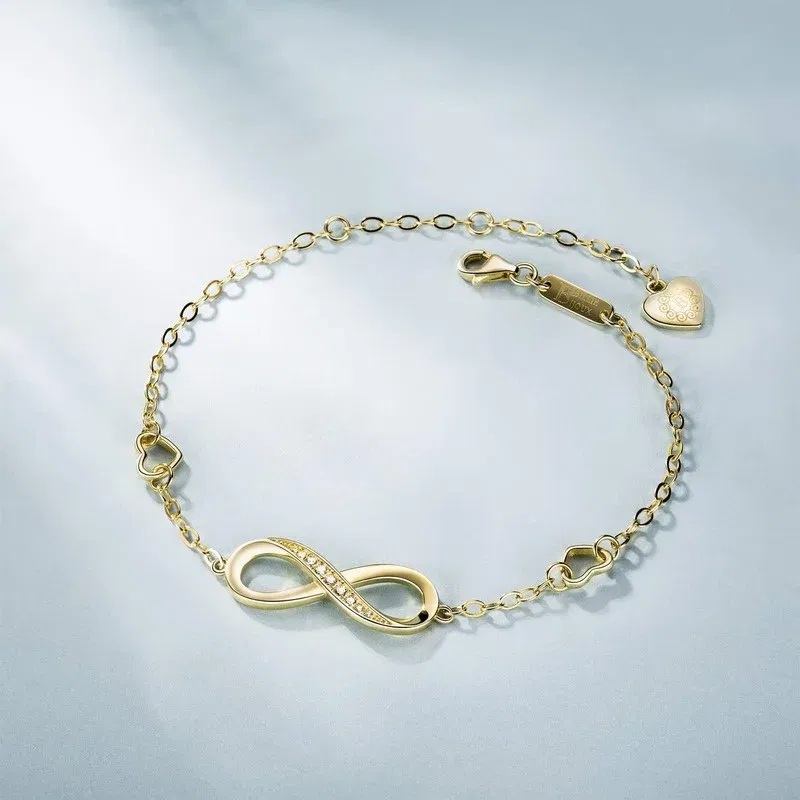 Metal Color: Hot Stamping, Ships From: CHINA - Womens Sterling Silver Infinity Endless Love Symbol Charm Adjustable Bracelet for Women Mother's Day