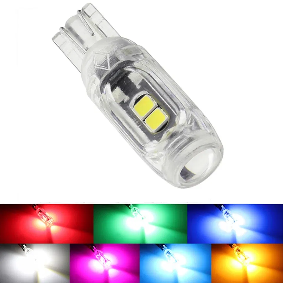 Emitting Color: Pink - New T10 LED W5W Super bright Polarity Free Plastic Protect smd Car Interior Light Read Door License Plate Wedge Lamp 12V White