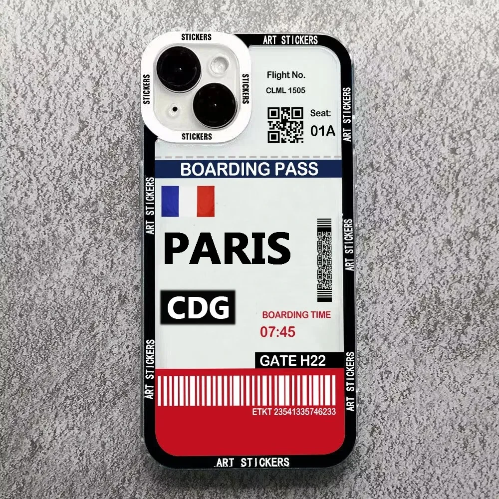 Color: Beige, Material: Microfiber - World City Travel Ticket Label Phone Case For Samsung Galaxy S10 S20 S21 S22 S23 S24 FE Plus Ultra Note 20 New York Paris