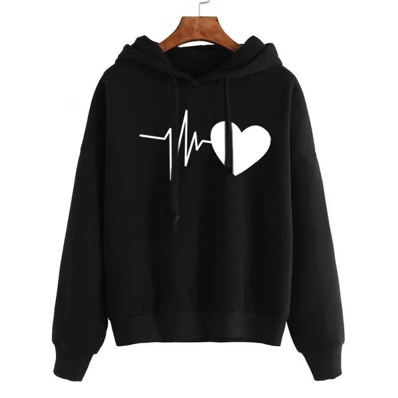 Heart Print Streetwear Hoodie