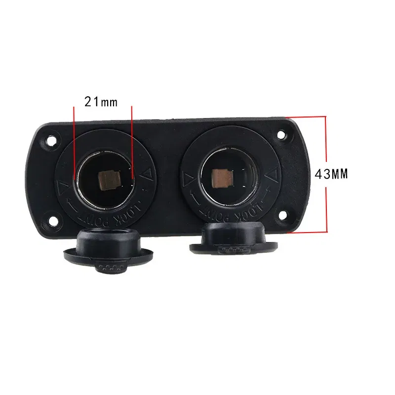 Color Name: GRAY - 1 2 3 Holes Panel 12V Waterproof Cigarette Lighter Socket Power Outlet Replacement DIY Kit for Car Boat ATV RV Truck