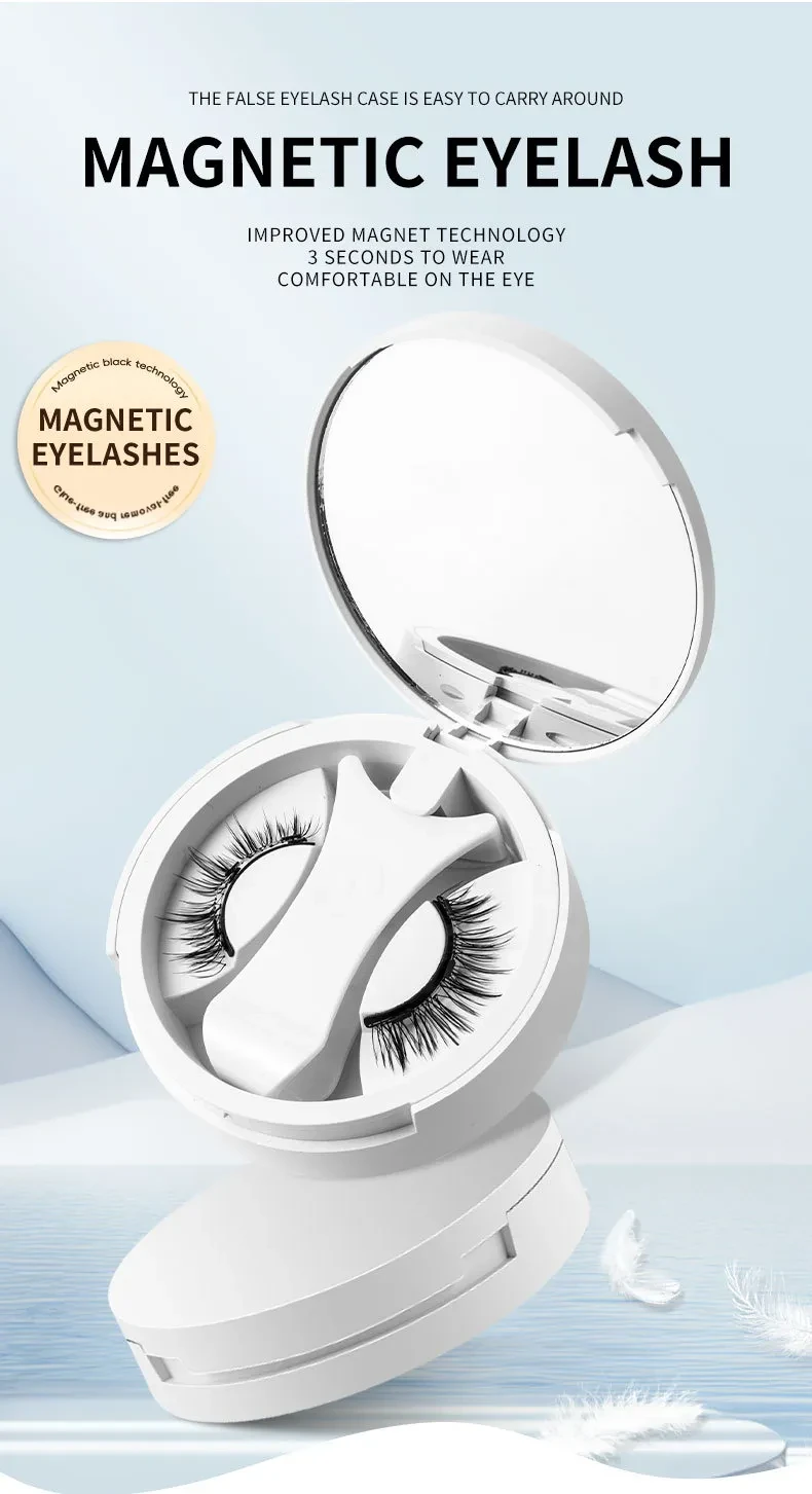 Magnetic False Eyelashes Integrated Storage Box Glue-free Magnet False Eyelashes Natural Makeup Tools With Applicater