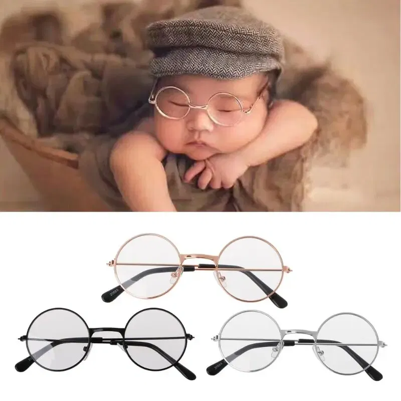 Color: Dark Grey - Newborn Baby Clothing Accessories Girl Boy Flat Glasses Photography Props Gentleman Studio Shoot