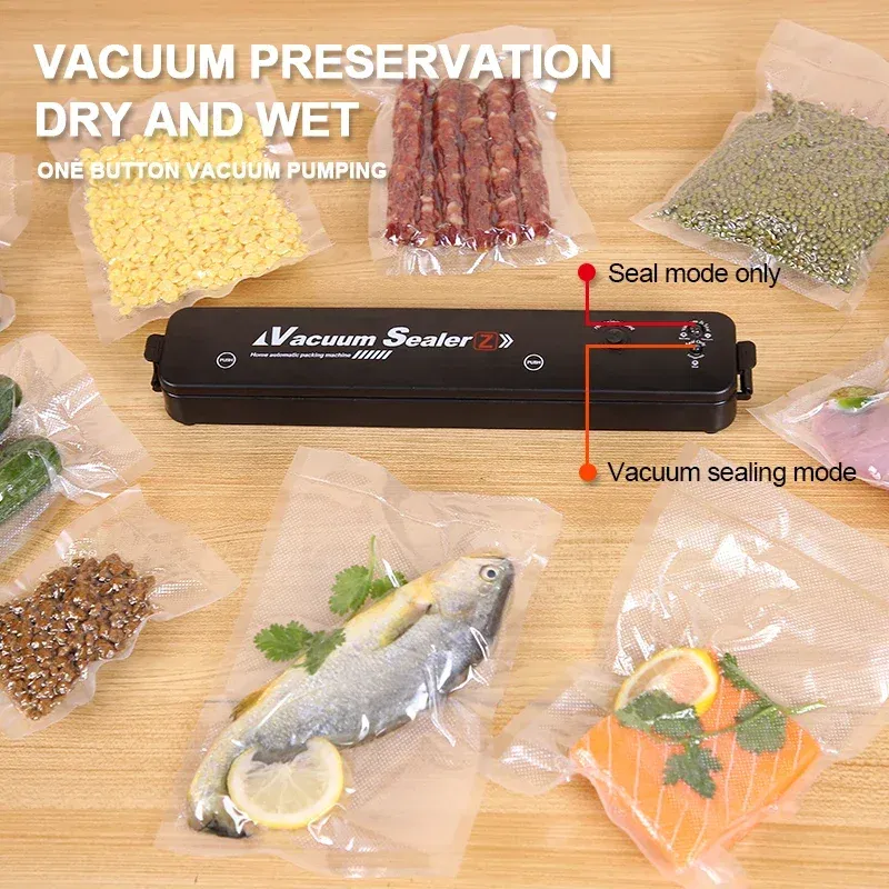 Color: Red - Electric Vacuum Sealers Food Sealer Machine Foods Fresh Storage Vacuum Sealer Machine Plastic Bags Sealer For Storage Food
