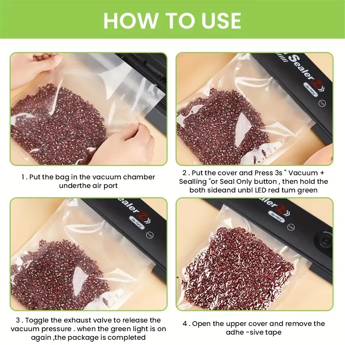 Color: Red - Electric Vacuum Sealers Food Sealer Machine Foods Fresh Storage Vacuum Sealer Machine Plastic Bags Sealer For Storage Food