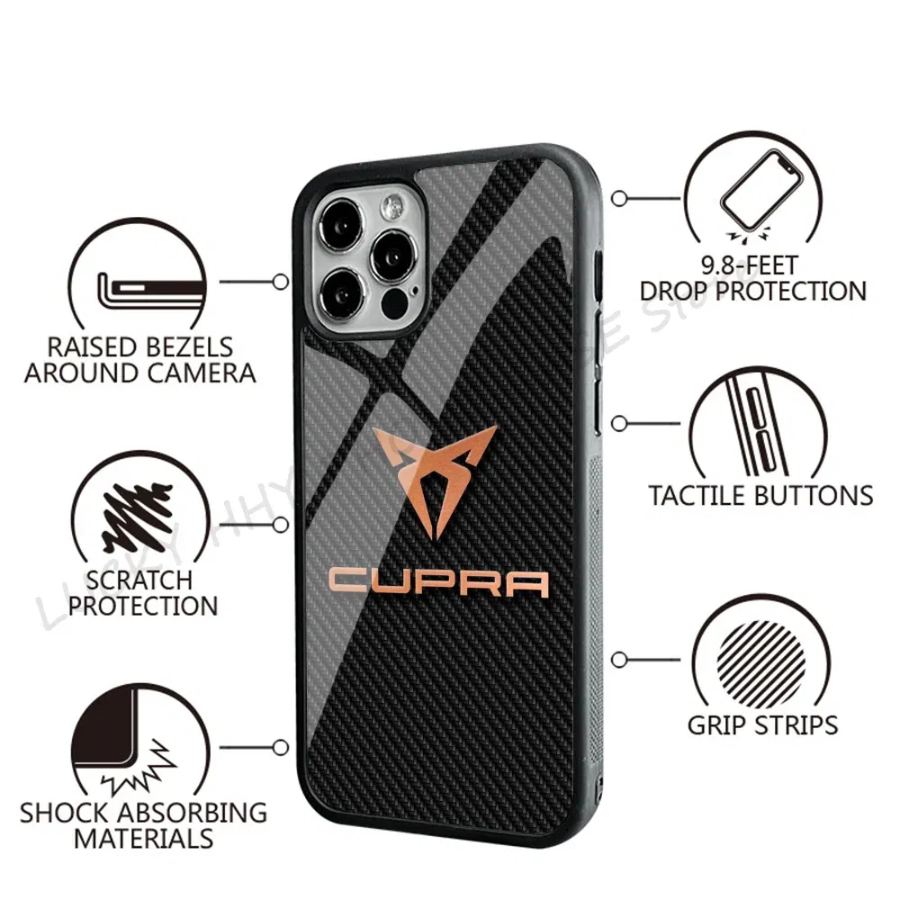 Color: Beige, Material: Nylon - Cool Phone Case Phone Case Strong Magnetic Cupra Racing for IPhone 15 14 13 Pro Max 11 12 Mini for Magsafe