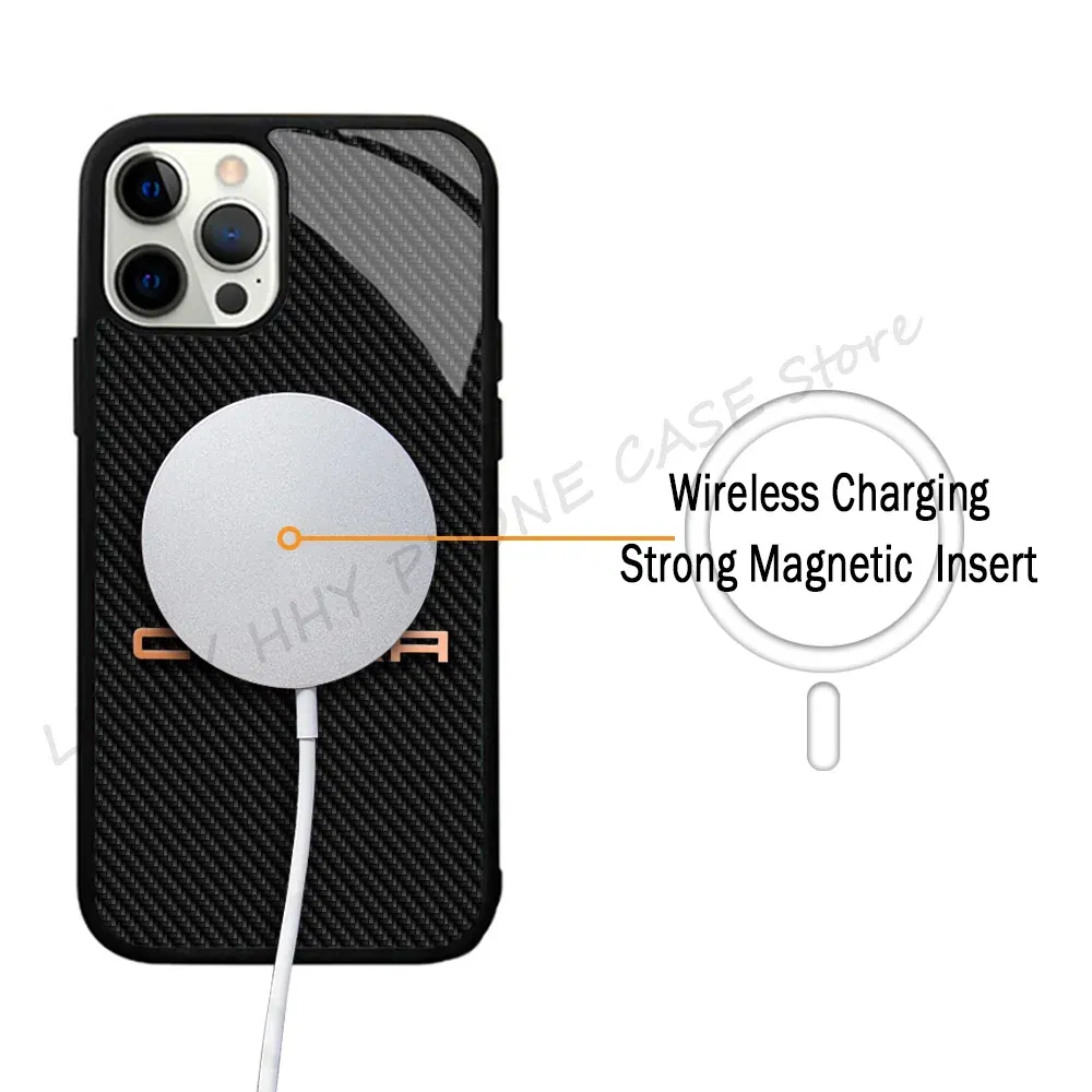 Color: Beige, Material: Nylon - Cool Phone Case Phone Case Strong Magnetic Cupra Racing for IPhone 15 14 13 Pro Max 11 12 Mini for Magsafe