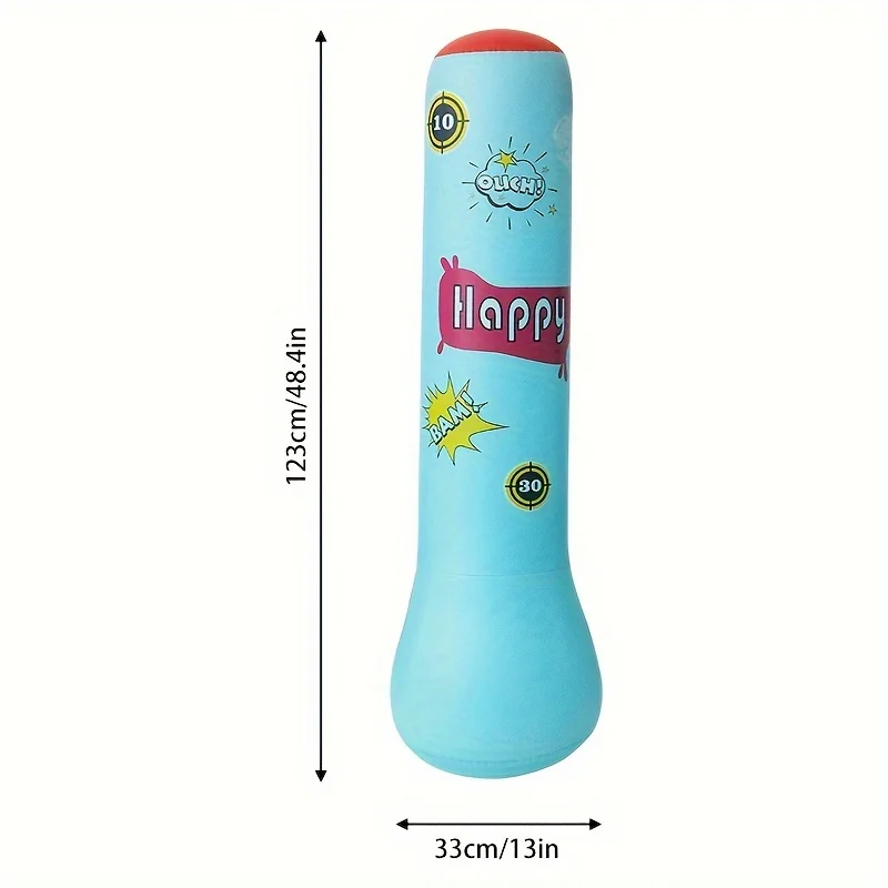 Color: GRAY - Inflatable Bopper Kids Punching Bag with Bounce-Back Action Inflatable Punching Bag for Kids Presents Inflatable Toys for Kids