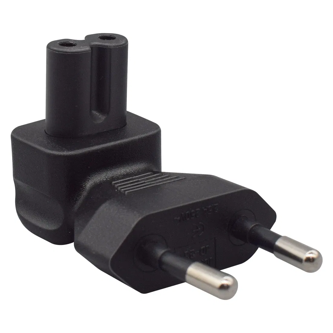 Color: black, Standard: Other - JORINDO EU TO IEC320 C7 conversion plug, European 2 Pin Male plug to IEC 320 C7 RIght Angle AC adapter
