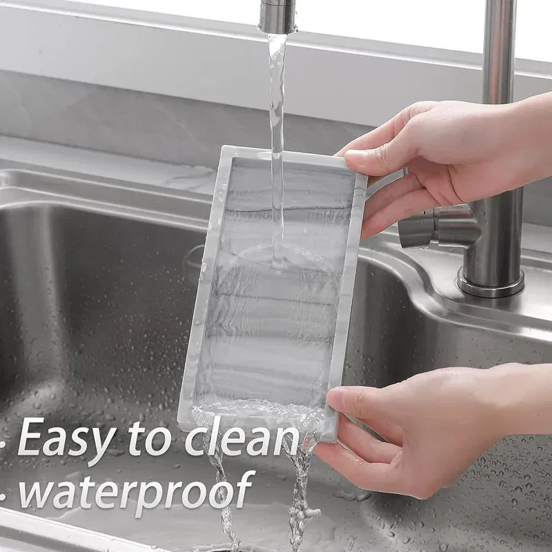 Color: Light Grey, Size: XXL - Bathroom Counter Tray, Thickened Silicone Bathroom Vanity Tray, Shatterproof Durable Rectangle Bathroom Tray Soap Dispenser Tray