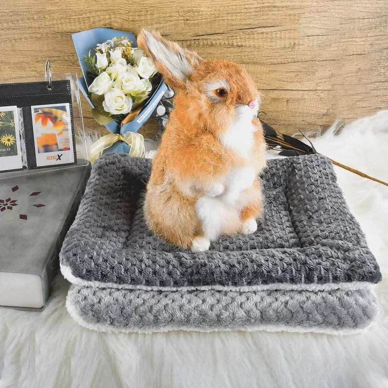Color: Tea Brown, Size: XL - Flannel Thickened Dog Bed Mat Soft Pet Sleeping Mat for Dogs Cats Winter Warm Pet Blanket