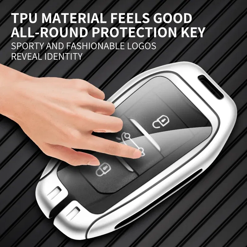 Color Name: Yellow - Car Metal Key Case Cover Shell Fob For Peugeot 308 408 508 2008 3008 4008 5008 For Citroen C4 C6 C3-XR key chain Accessories