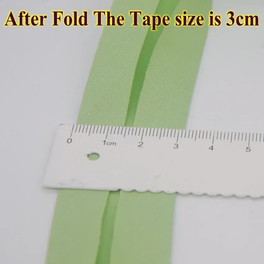 Color: Nickel-Free White, Size: L - Cotton Bias Binding Tape Size 3cm *10meter  Solid Color DIY Handmade Sewing Material Bias Tape