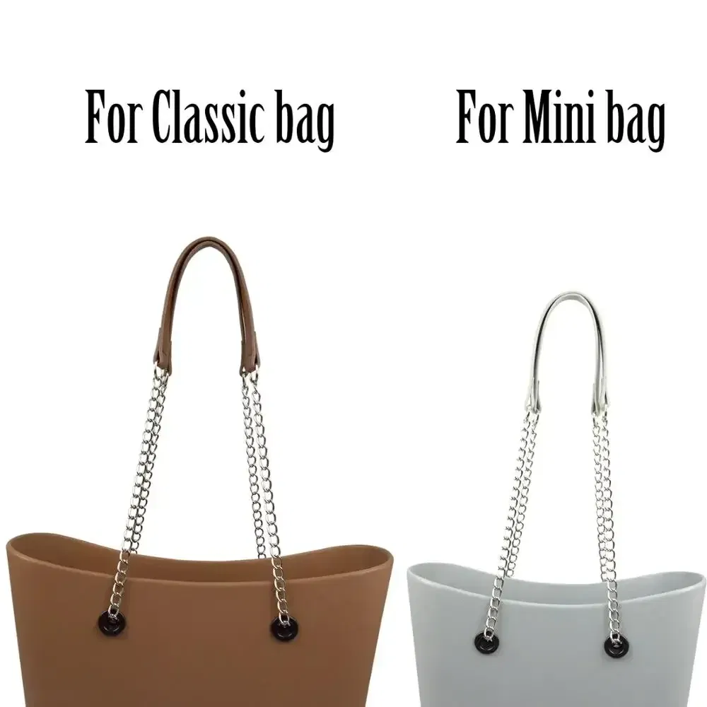 Ships From: CHINA, Color: Light Pink - New Tanqu 1 Pair Silver Long Thick Single Chain with OT metal buckle Black screws for Obag O bag Handles for Women Bag Handbags